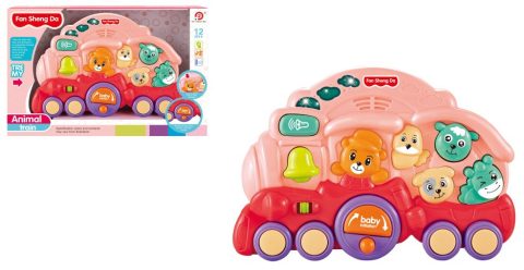 Baby Dierentrein met Licht en Muziek - Roze