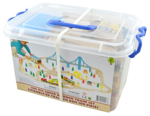 Houten Trein Set - 100 Stuks voor Creatief Speelplezier