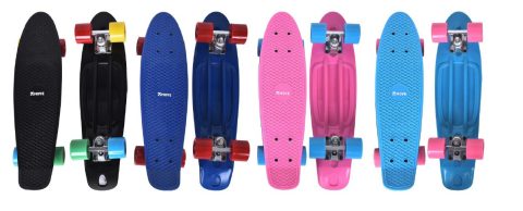 Skateboard  Retro Blauw/zwart /roze/lichtblauw - 57 cm