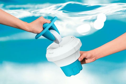 Flowclear Inklapbare Chloordispenser met Chemguard Handschoen