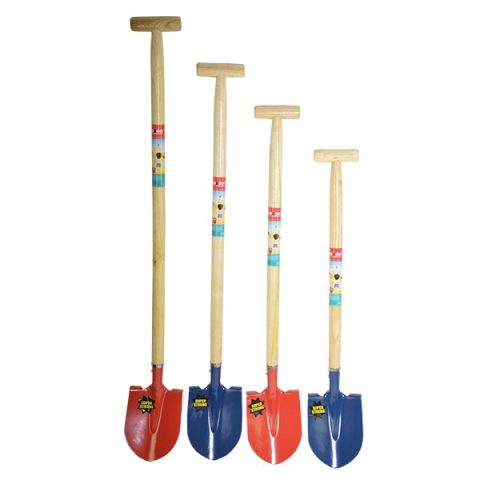 Spade punt metaal - 100 cm - blauw/rood