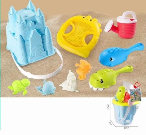 Kasteelemmer 19 cm met accessoires voor kinderen