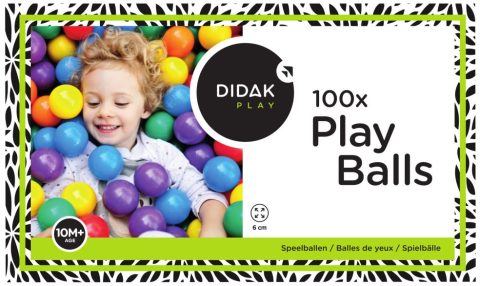 100 Speelballen in Doos - Didak Play - 6 cm Diameter