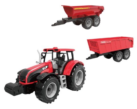 1:32 Tractor met 2 Aanhangwagens - Speelgoedmodel