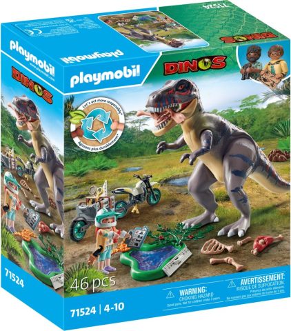 T-Rex Sporenonderzoek Set met Moto en Dino Figuren