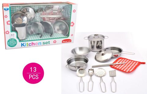 13-delige Metalen Pottenset met Accessoires