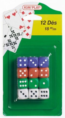 12 Dés de Jeu 18mm - Set de 12 Pièces