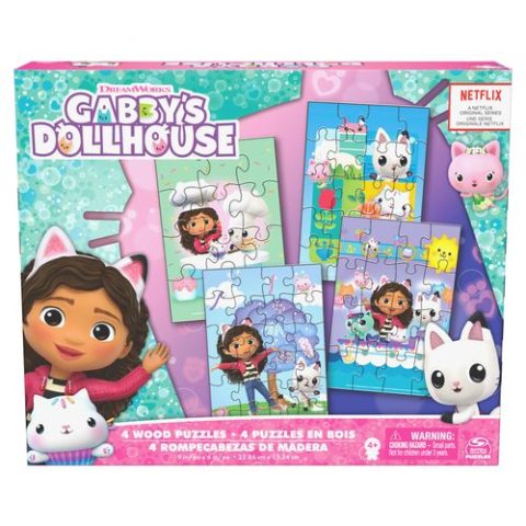 Gabby's Poppenhuis - 4-Pack Houten Puzzels voor Kinderen