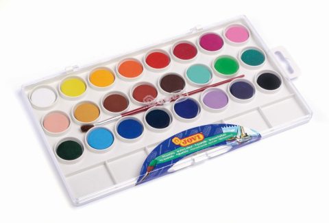 Waterverfset met 24 kleuren - 22mm plastic doosje
