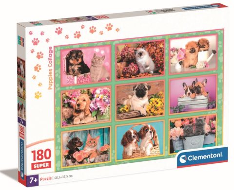 Puzzel 180 stukjes - Schattige Puppies Collage