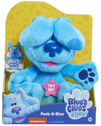 BC&Y Pluche Kiekeboe Blauw met Geluid - 30 cm