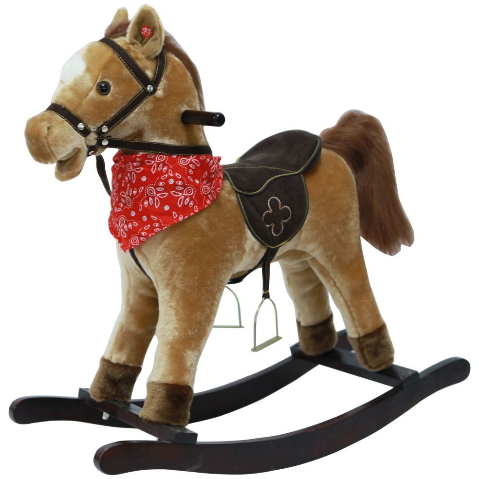 Cheval à bascule avec selle de luxe - Hauteur 46 cm