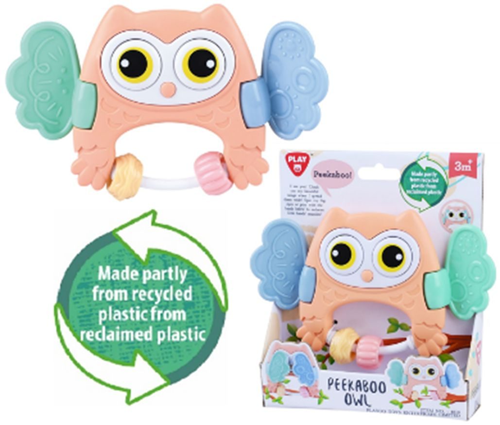 Hibou Peekaboo en matériau recyclé - Écologique et ludique