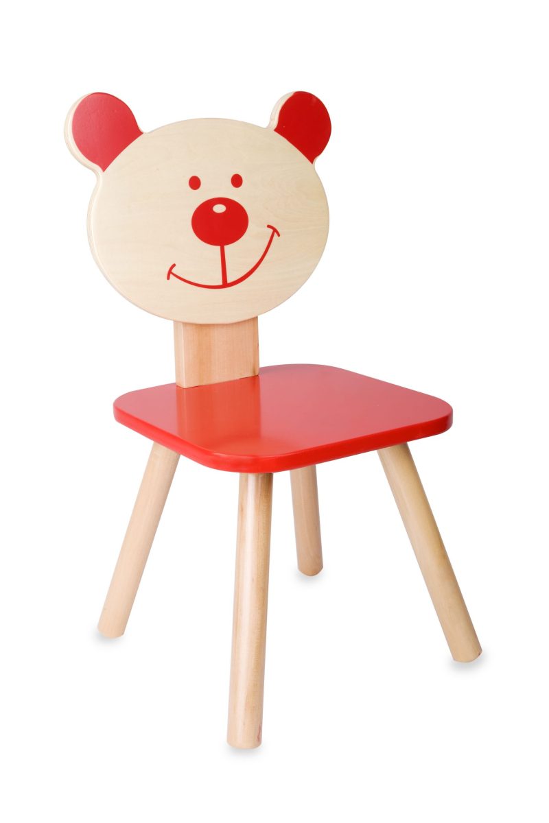 Chaise ours rouge pour enfants - Confort et style amusant