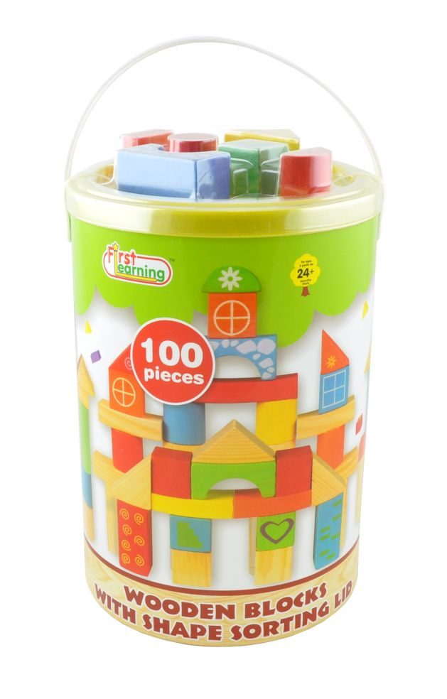 Kleurige Houten Blokken Set - 100 Stuks voor Creatief Spelen