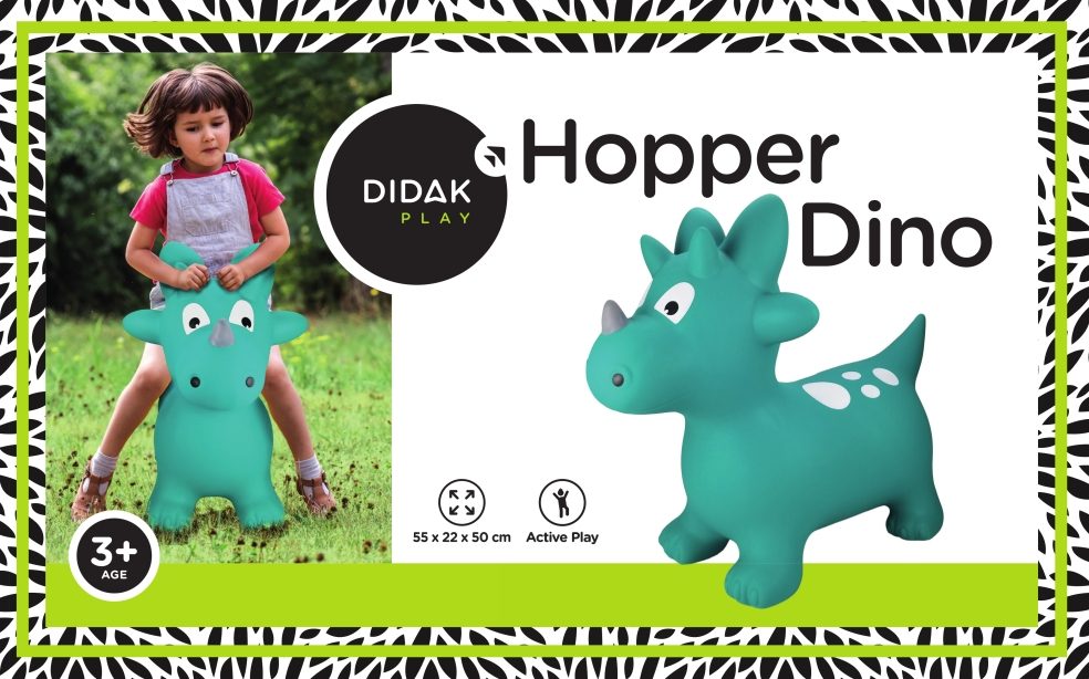 Hopper Dino Opblaasbaar Speelgoed - 55x22x50 cm