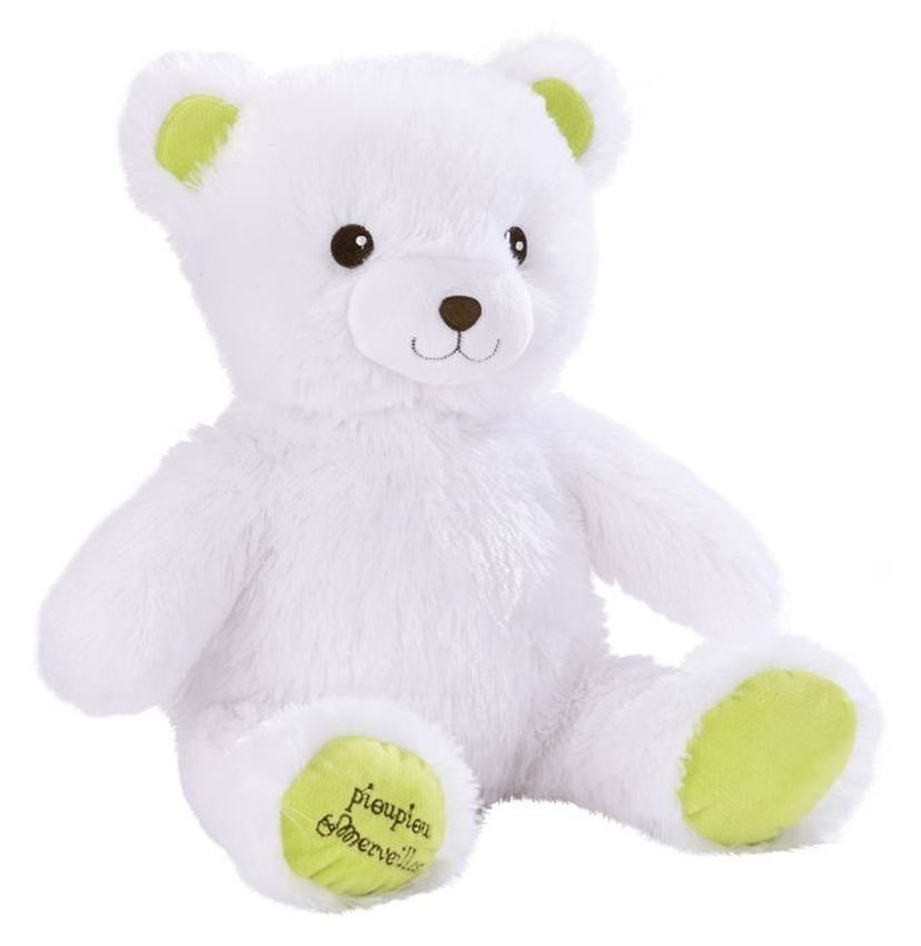 Gaston Witte Beer - Zachte Teddybeer met Licht en Muziek 40cm