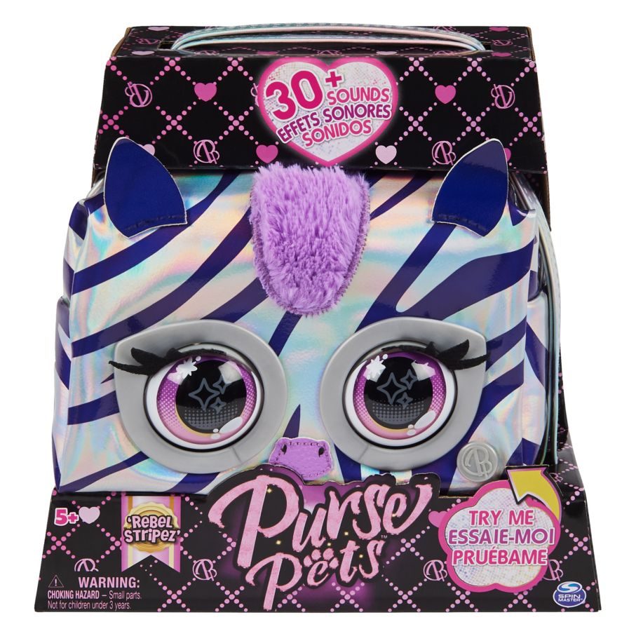 Purse Pets Metallic Magic Rebel Stripez Zebra
