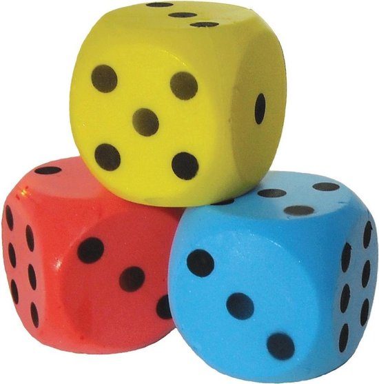 Zachte Dobbelsteen 15cm - Rood/Groen/Blauw Assortiment