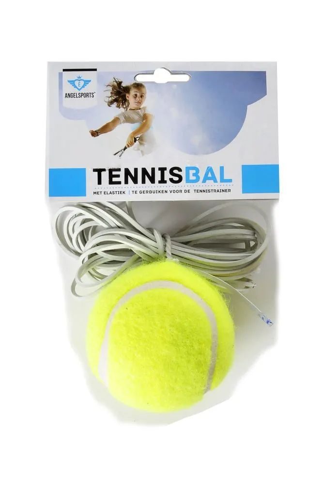 Tennisbal met lus en elastiek - 6,5 cm voor training