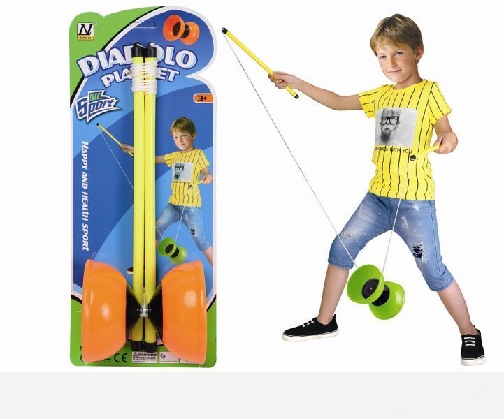Diabolo 12 cm met Stok 38 cm - Assorti Kleuren