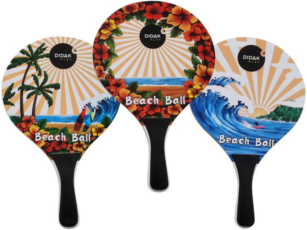 Didak Beach Houten Beachball Set - 38x24 cm - 3 Assorti