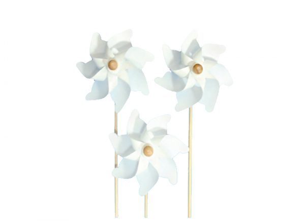 Moulin à vent de jardin blanc - 21 cm de diamètre
