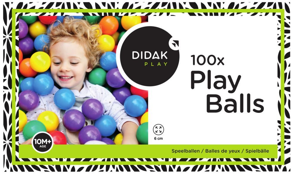 100 Speelballen in Doos - Didak Play - 6 cm Diameter