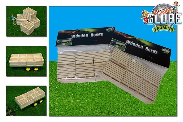 Set van 6 houten aardappelkisten 1:32 voor modelbouw