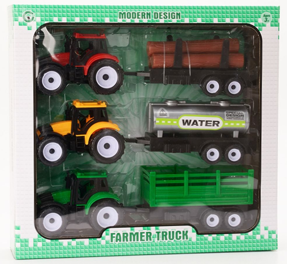 Trio de Tracteurs avec Remorques Inertiels