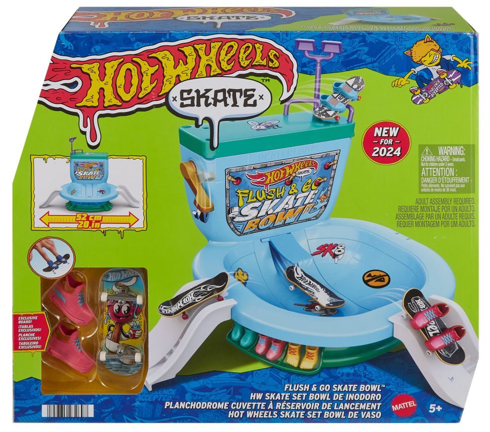 Hot Wheels Skate Flush & Go Skate Bowl