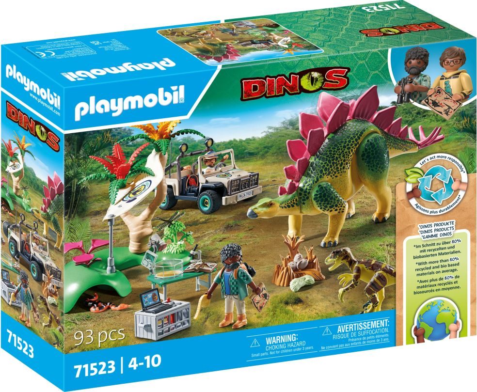 Campement d'exploration avec dinosaures fascinants