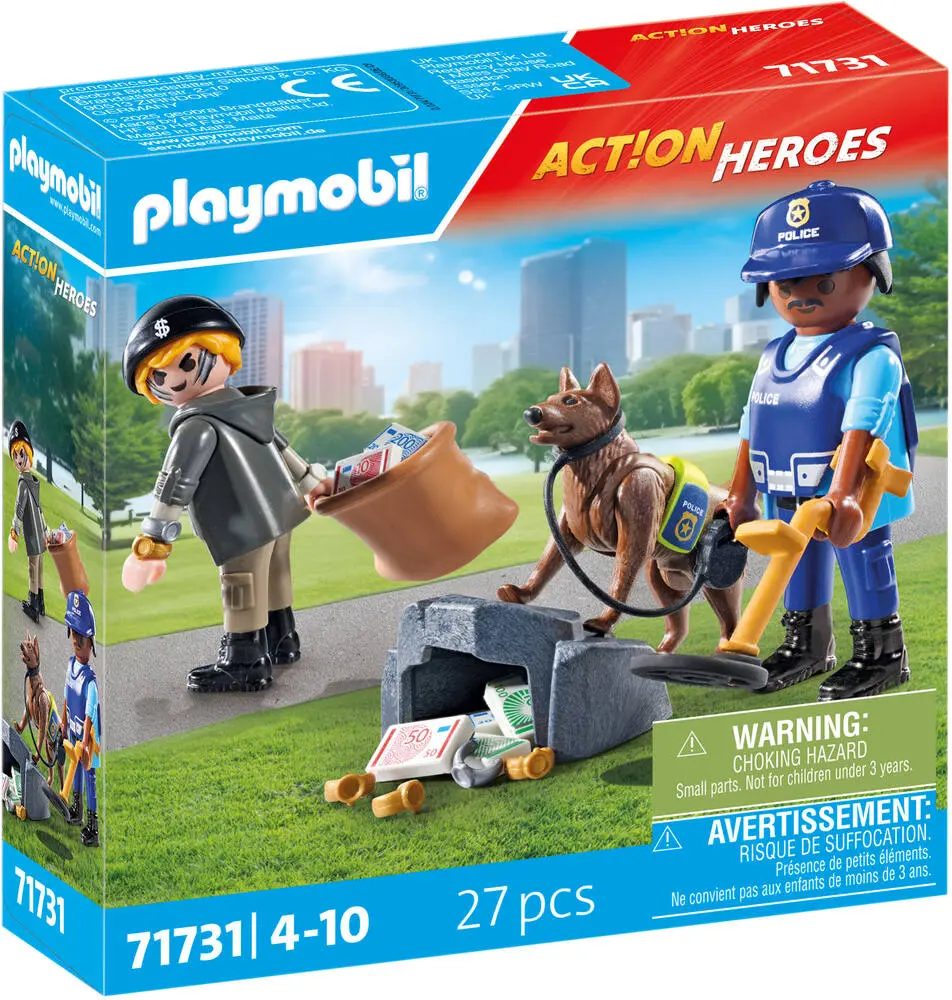 Playmobil - Chien de police avec bandit à capturer