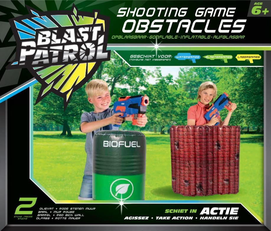 Blast Patrol Olievat met Rode Stenen Muur Set
