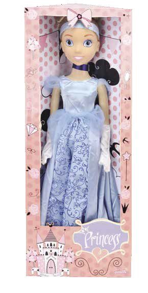 Prinsessenpop in paarse jurk - 80 cm