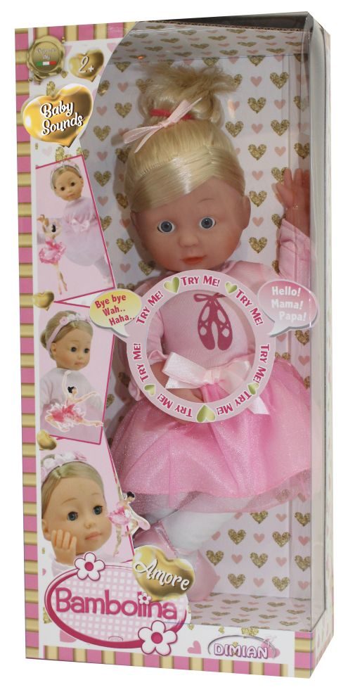 Amore Soft Ballerina Pop met Babygeluiden - 35 cm