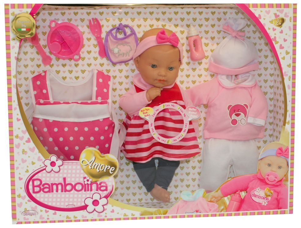Poupée Amore 40 cm avec sons de bébé et corps mou