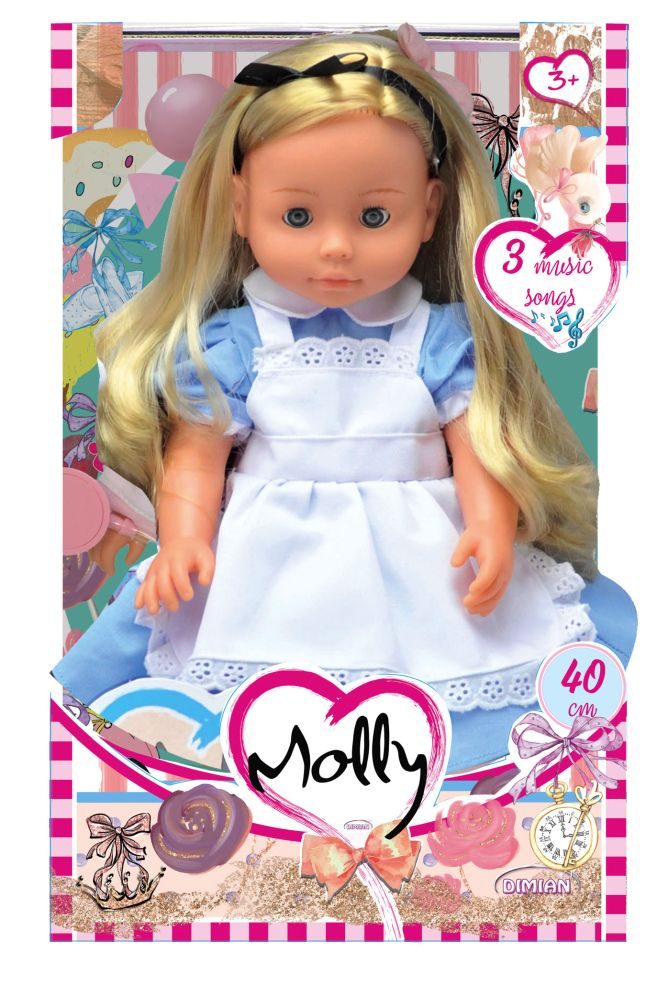 Molly Alice Pop met Blauw Kleedje - 40 cm
