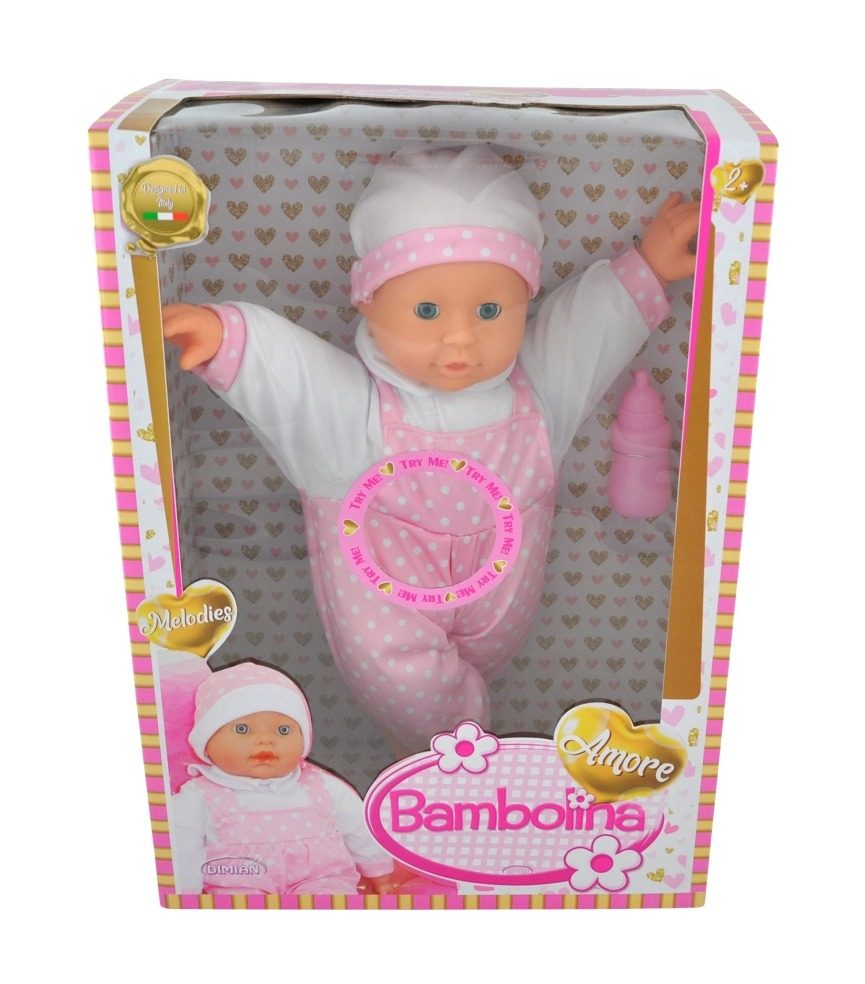 Poupée Amore 40 cm avec sons de bébé et mélodies