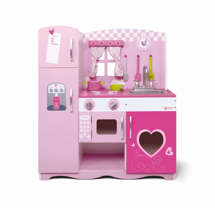 Roze Houten Keuken voor Kinderen - 85x30.5x91 cm