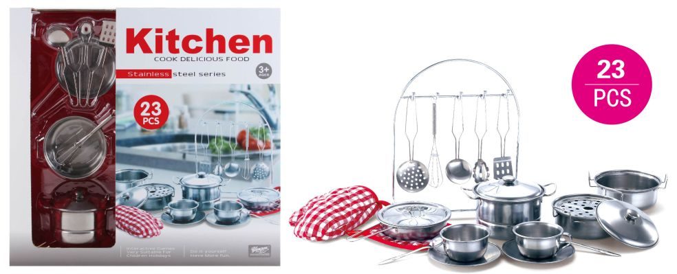 Ensemble de pots en métal (23 pièces) pour enfants