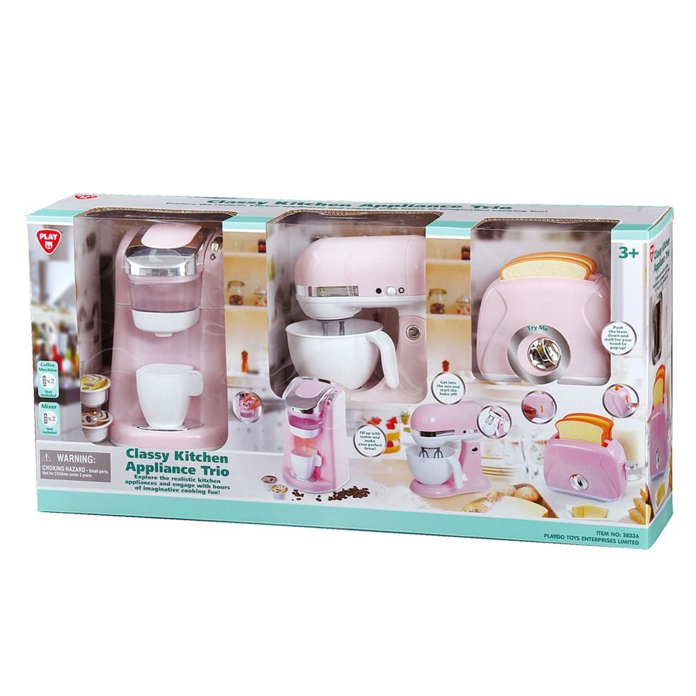 Koffiemachine, Broodrooster en Mixer - Roze Set