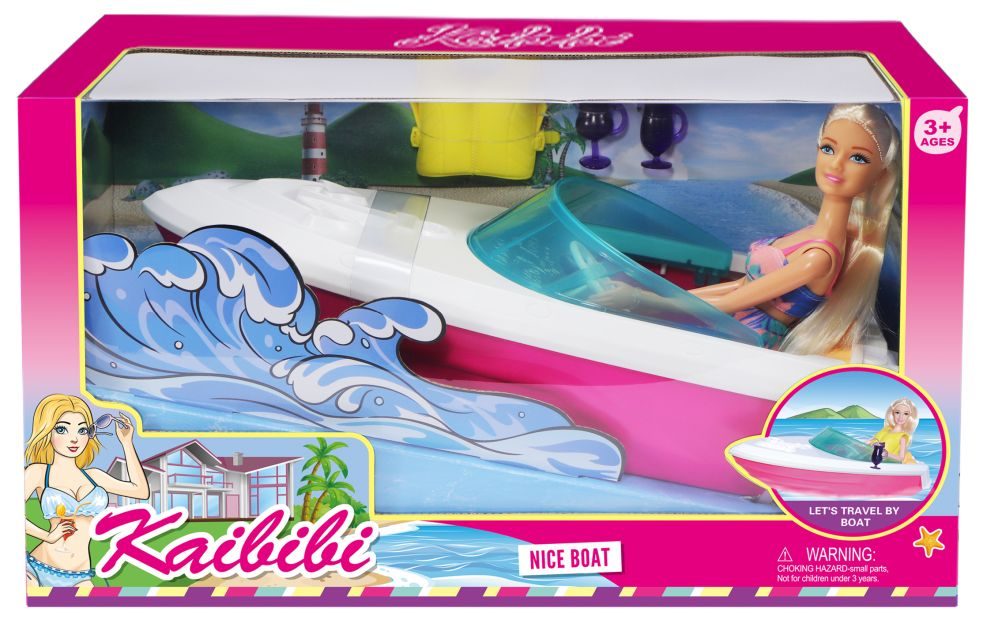 Poupée de 29 cm avec bateau - Ensemble complet et solide
