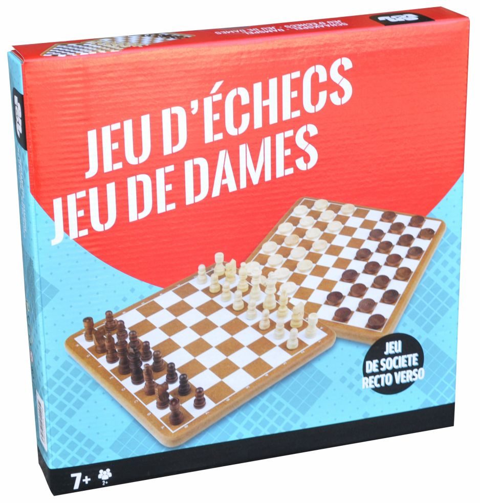 Houten Schaak- en Damspel 31,3x31x4 cm