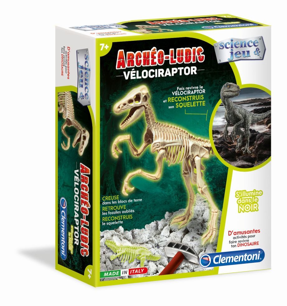 Clementoni - Jeu Archéo-ludique Velociraptor