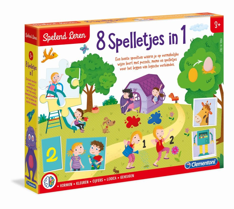 Clementoni 8 Spelletjes in 1 - Spelend Leren voor Kinderen