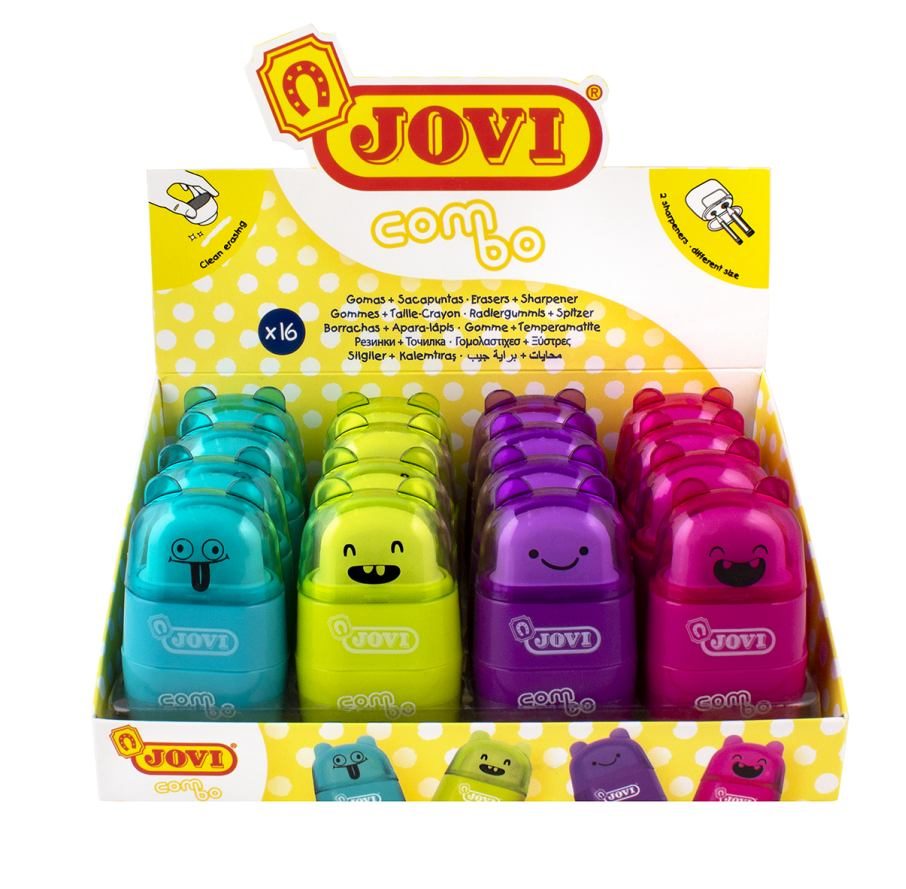 Eraser Combo Set met Dubbele Scherper - 16 Stuks