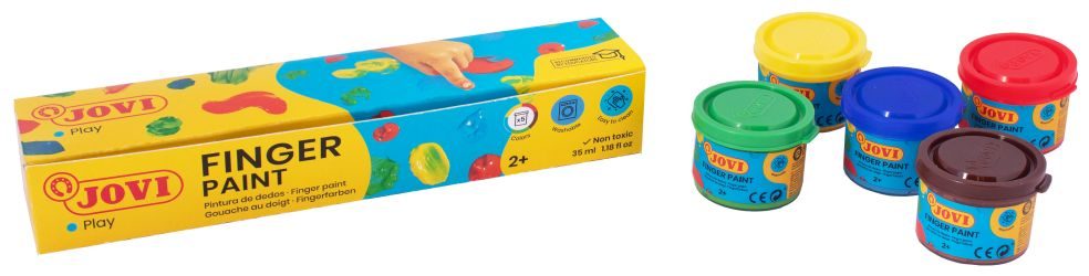 Vingerverf in gemengde kleuren - doos van 5 x 35ml