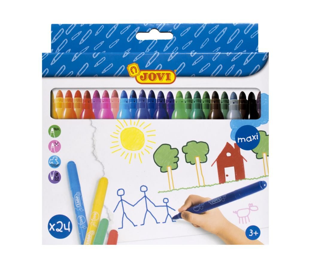 Feutres maxi lavables - étui de 24 couleurs variées
