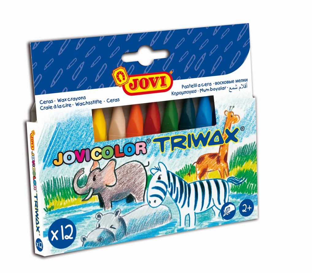 Driehoekige Waskrijtjes - 12 Assortiment Kleuren